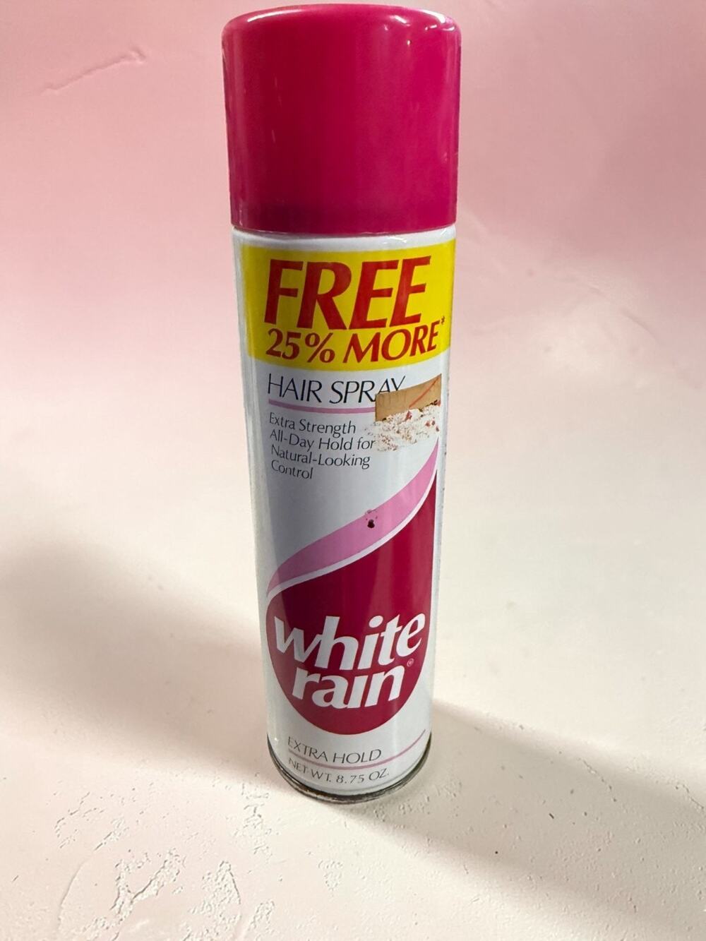 Vintage White Rain Extra Hold Hair Spray 8.75 oz NOS 25% More Gillette 1990